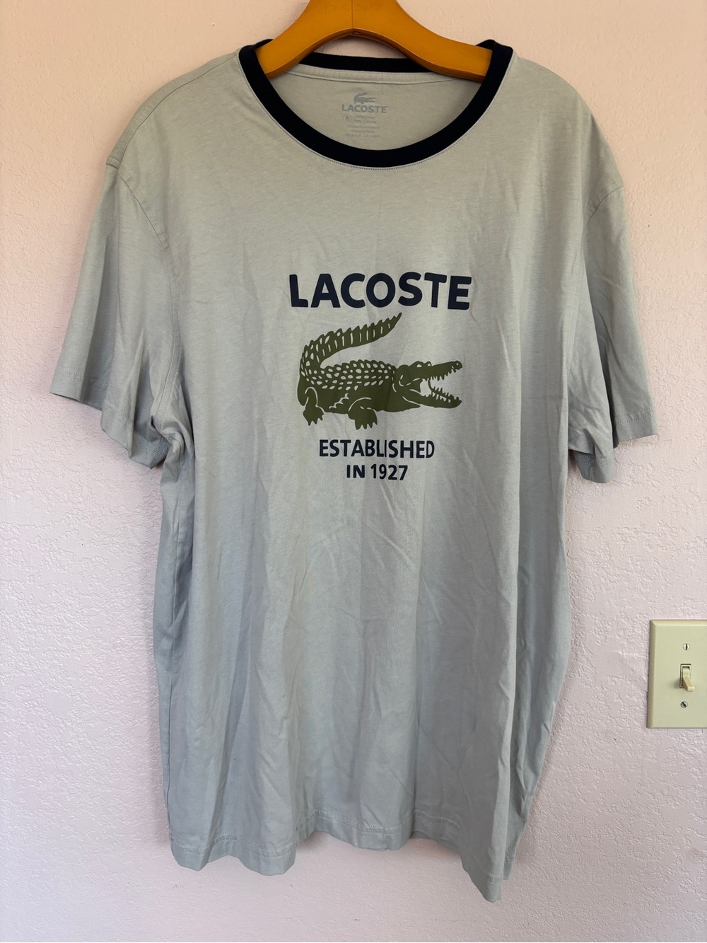 Lacoste Light sage green / gray-green and Olive Crocodile Logo size 8